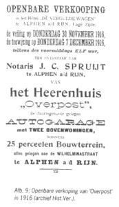 Overpost: Op 30 november 1916 wordt Overpost openbaar geveild.