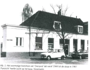 Het voormalige koetshuis van Overpost dat vanaf 1944 tot de sloop in 1987 Parkzicht heette
